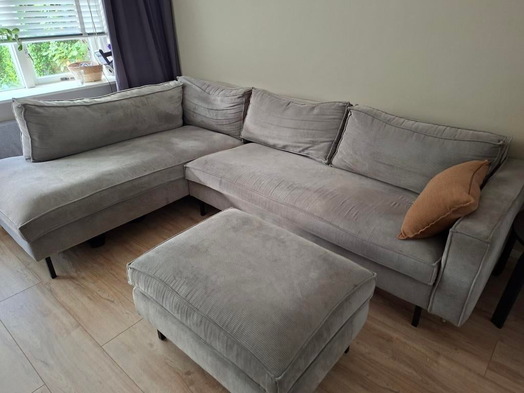 Gratis hoekbank met poef, Ophalen, 250 tot 300 cm, Gebruikt, Hoekbank