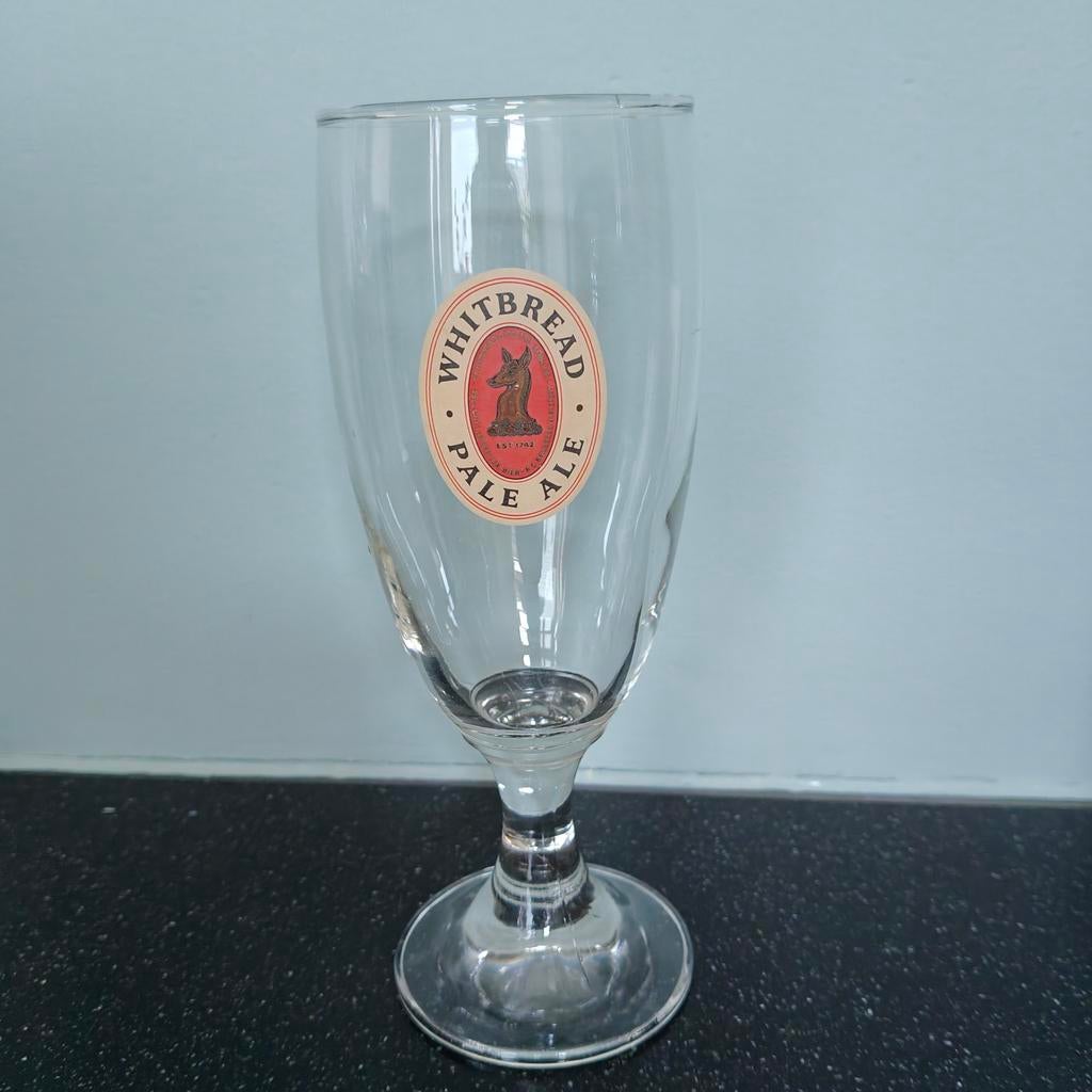 Vintage Whitbread pale ale glas, Ophalen of Verzenden, Glas of Glazen, Overige merken