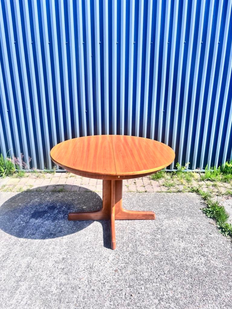 Vintage eettafel rond uitschuifbaar casala, Ophalen, Gebruikt, C, 50 tot 100 cm