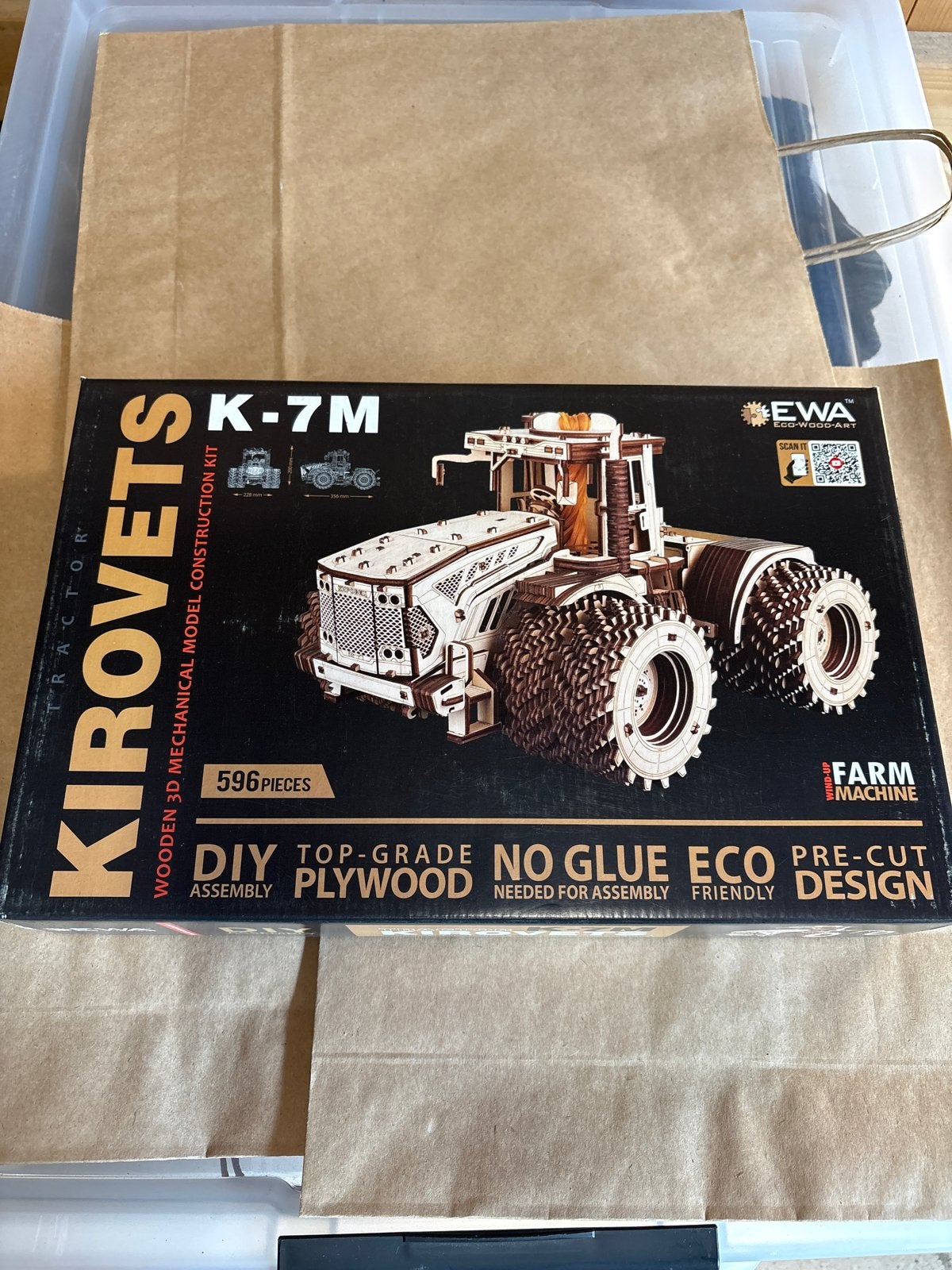 Kirovets K-7M Houten 3D Mechanisch Model Bouwpakket, Overige merken, Nieuw, Ophalen of Verzenden, Groter dan 1:32
