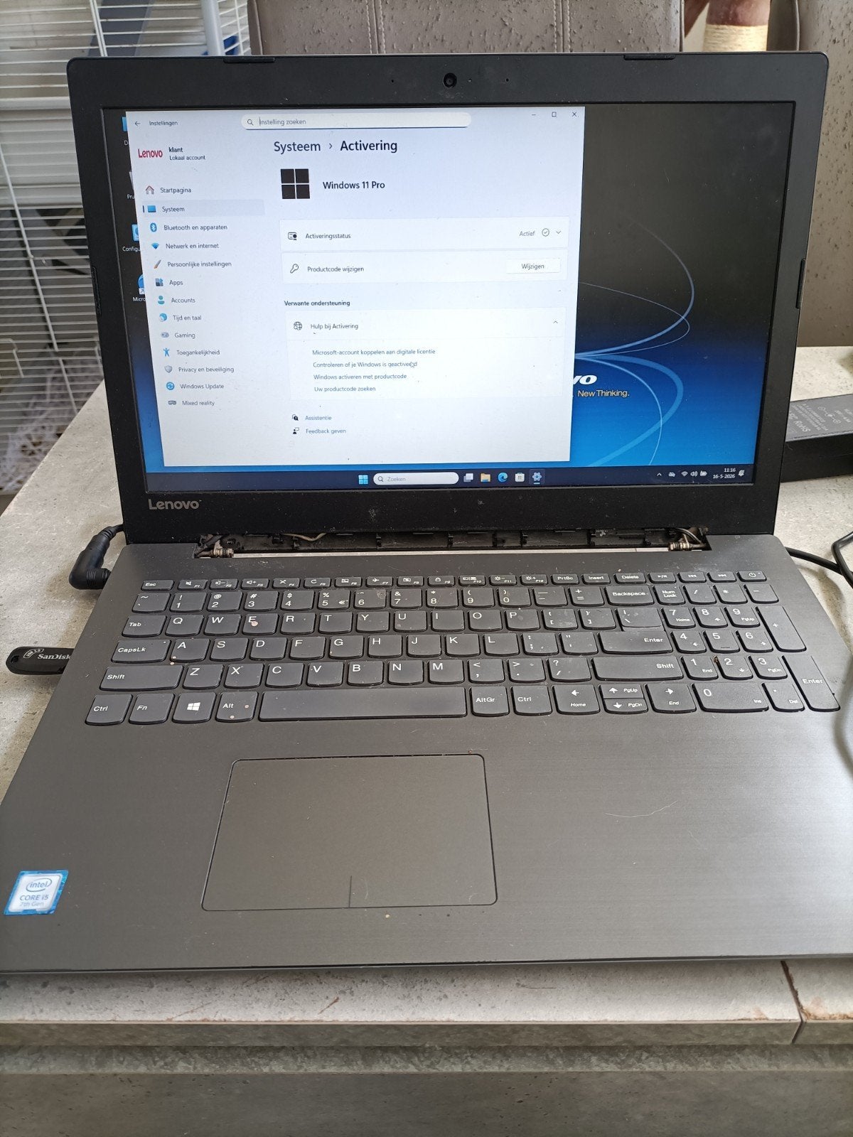 Lenovo Laptop met Windows 11 Pro - Intel i5-7200U, Computers en Software, Windows Tablets, Ophalen of Verzenden, Gebruikt, Lenovo
