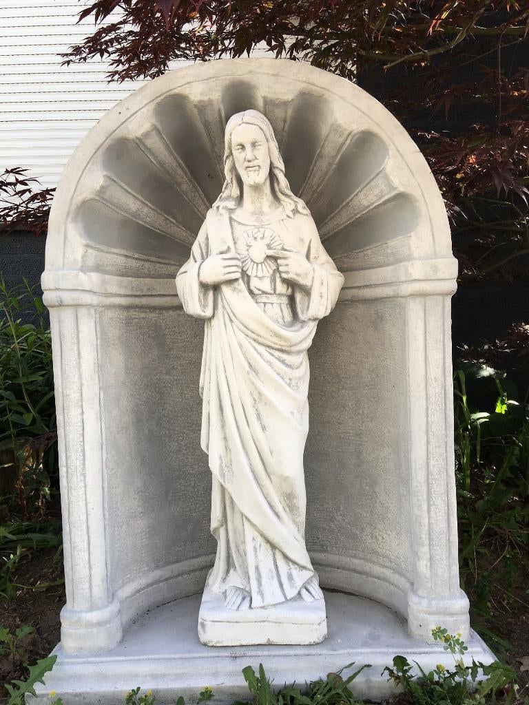 Jezus heilig hart beeld in bidkapel, prachtige verschijning!, Tuin en Terras, Tuinbeelden, Steen, ., Nieuw, Ophalen of Verzenden