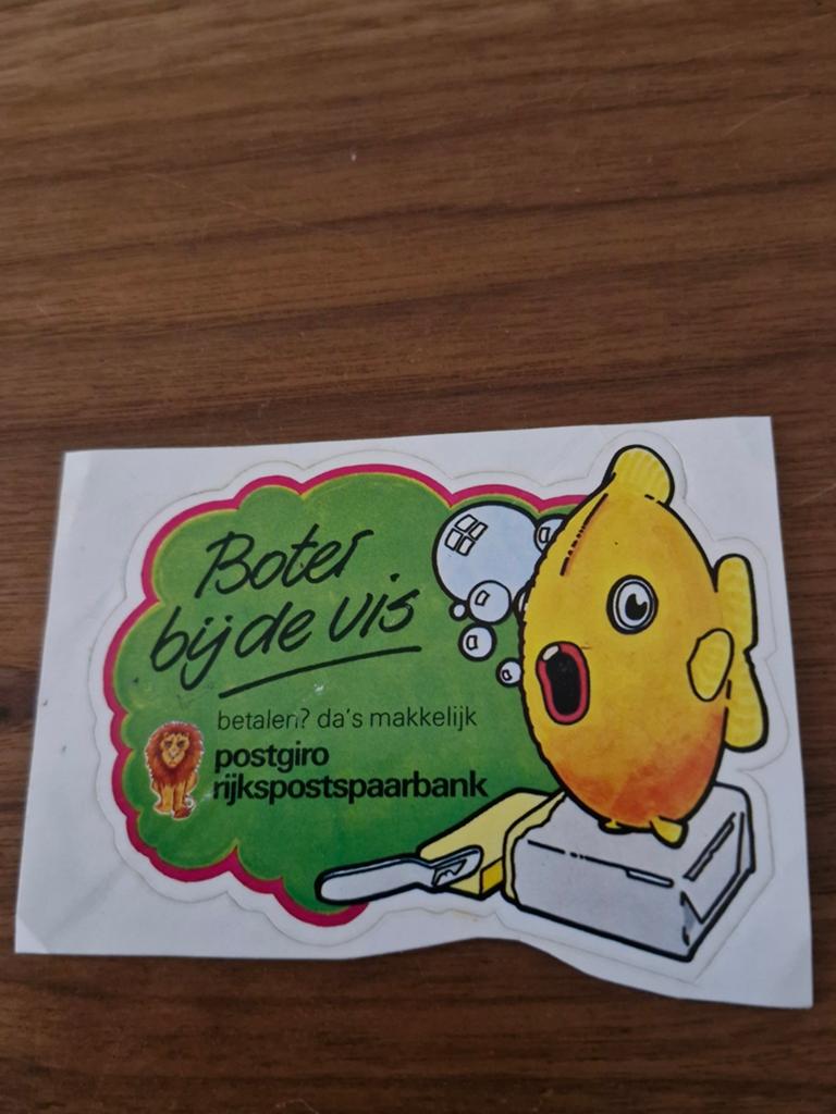8013  Postgiro Rijkspostspaarbank Sticker - Boter bij de V, Ophalen of Verzenden
