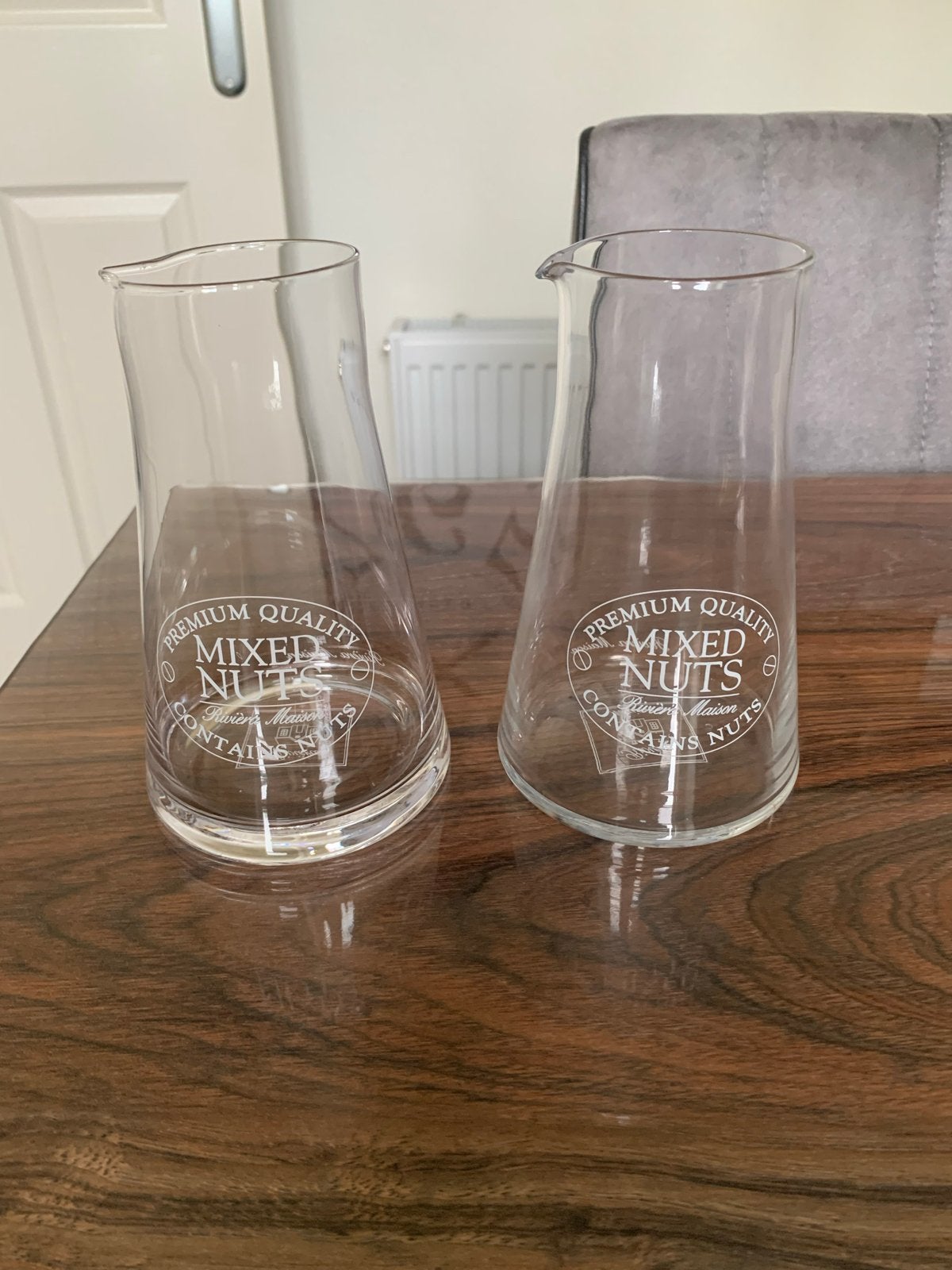 Riviera Maison Mixed Nuts kannetjes (set van 2), Ophalen of Verzenden, Zo goed als nieuw, Glas, Modern