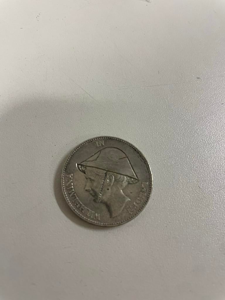 Zilveren verzet munt WW2, 1 gulden, Zilver, Ophalen of Verzenden, Koningin Wilhelmina