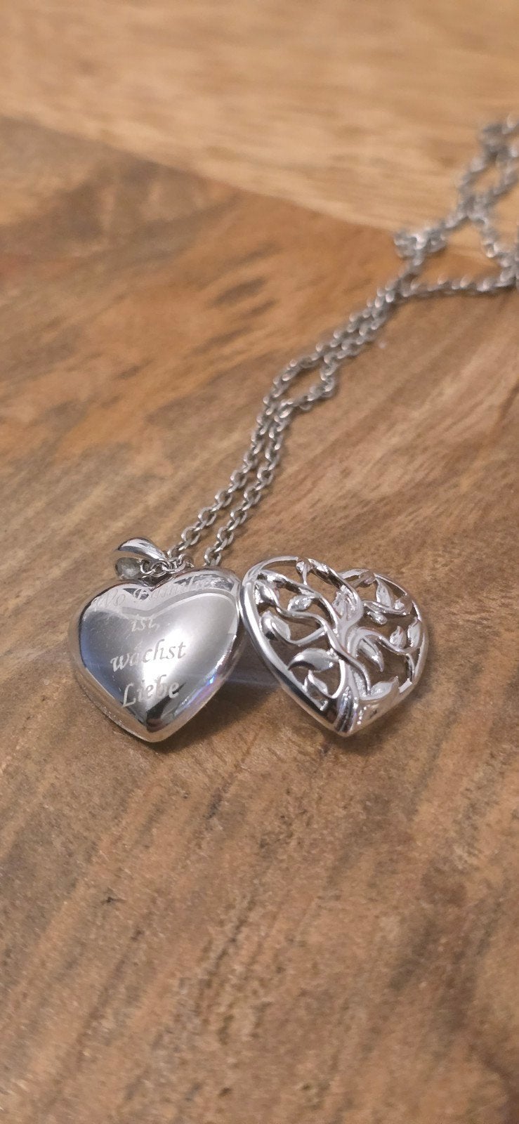 Silvora 925 Zilveren Hart Medaillon Ketting Levensboom, Verstelbaar, Nieuw, Ophalen of Verzenden, Zilver
