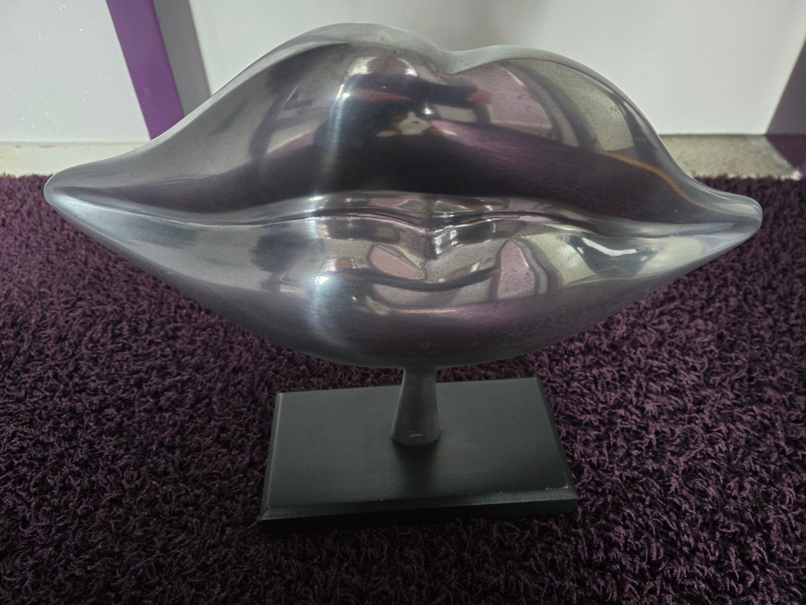 Aluminium decoratie lippen op standaard, Ophalen
