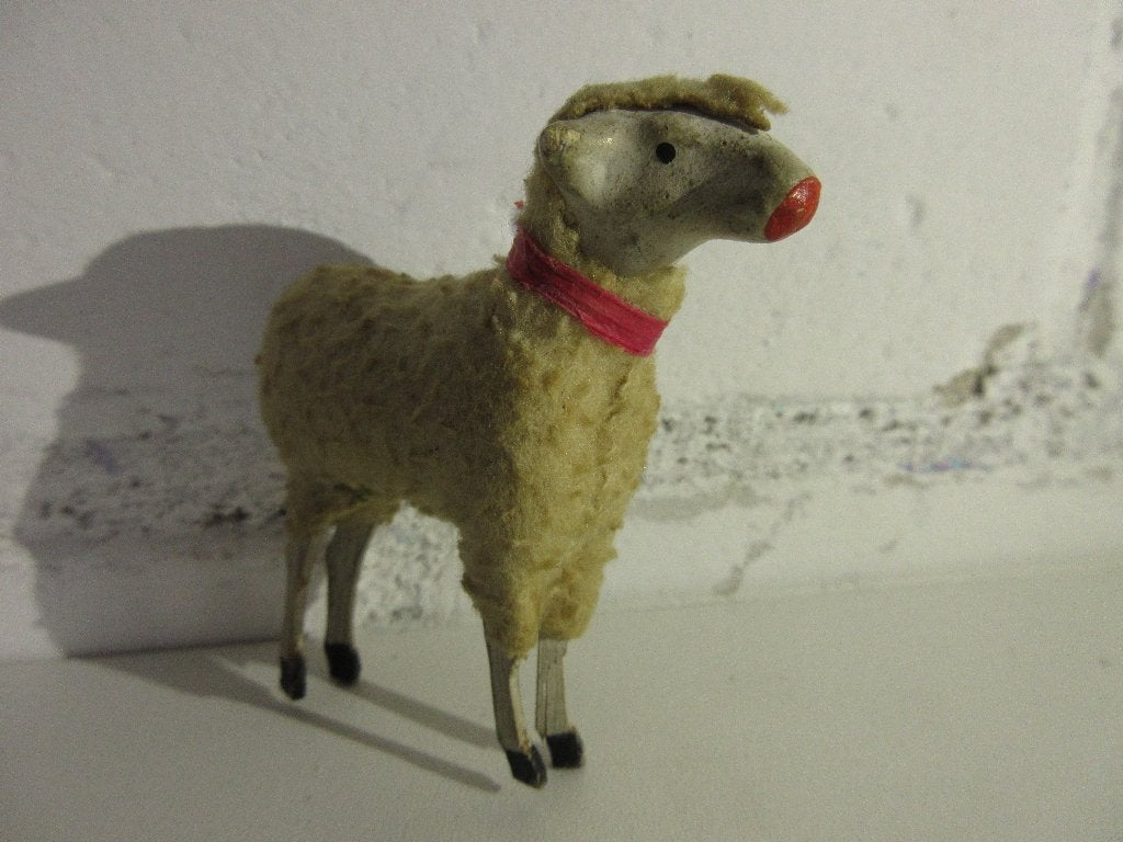 Antiek schaapje Putz kerstschaapje, Ophalen of Verzenden, Gebruikt