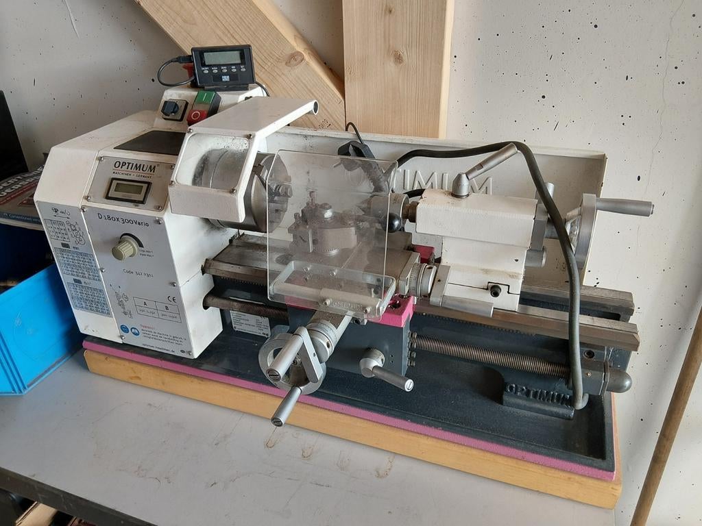 Optimum D180x300 Vario mini draaibank 230V, Ophalen, Gebruikt, Metaaldraaibank, Minder dan 500 mm
