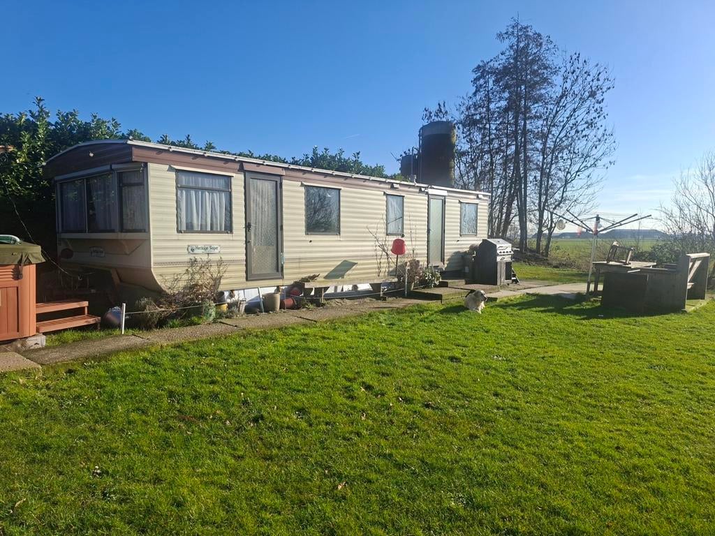 chalet  grote stacaravan  4 meter breed 11 meter lang, Particulier, Koelkast, Overige merken, Tot en met 4