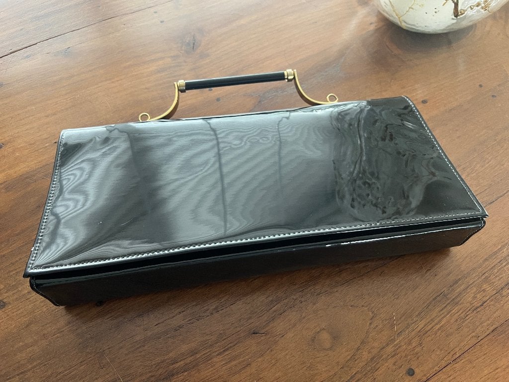 Damestas / avondtas lak (Vintage) zwart, Sieraden, Tassen en Uiterlijk, Tassen | Damestassen, Ophalen of Verzenden, Gebruikt, Zwart