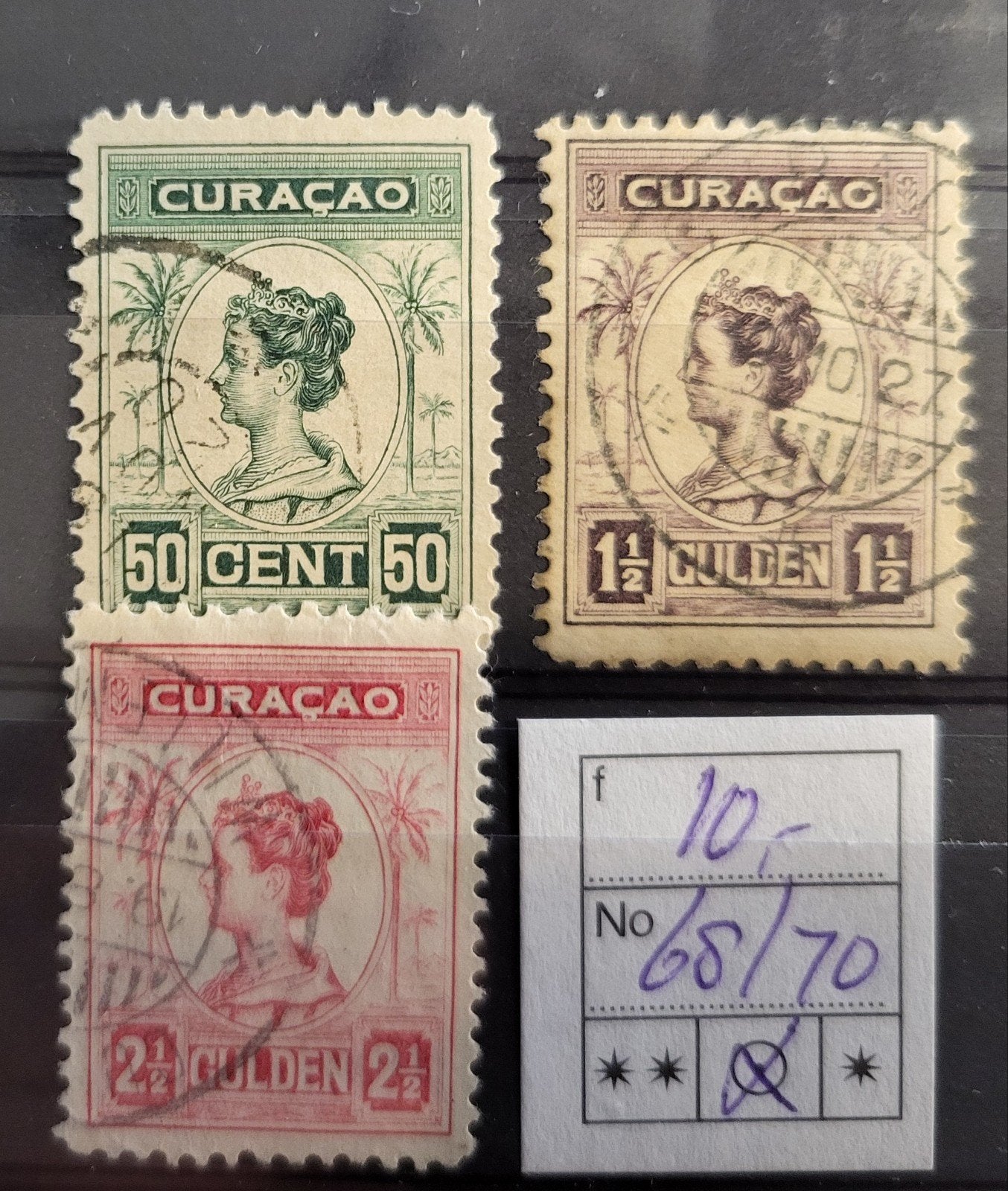 Curacao 68/70, Ophalen of Verzenden, Gestempeld