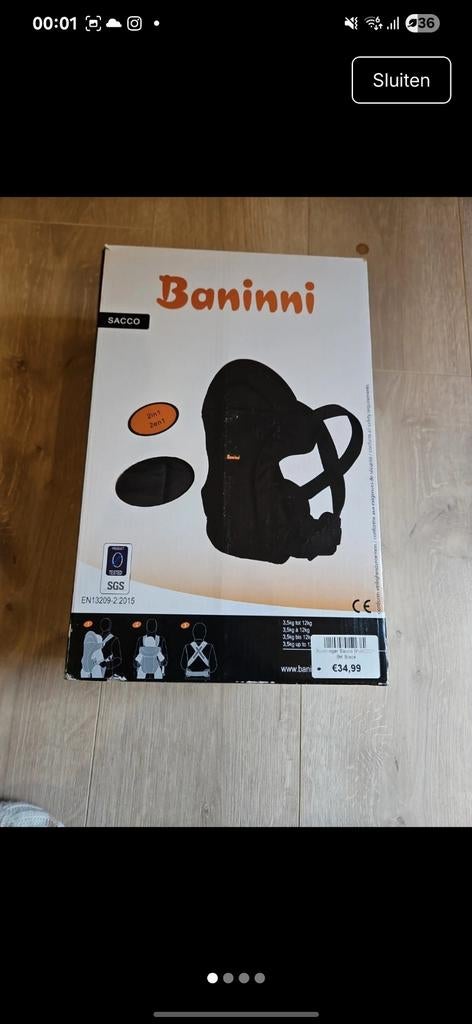Baninni draagzak zwart, Ophalen of Verzenden