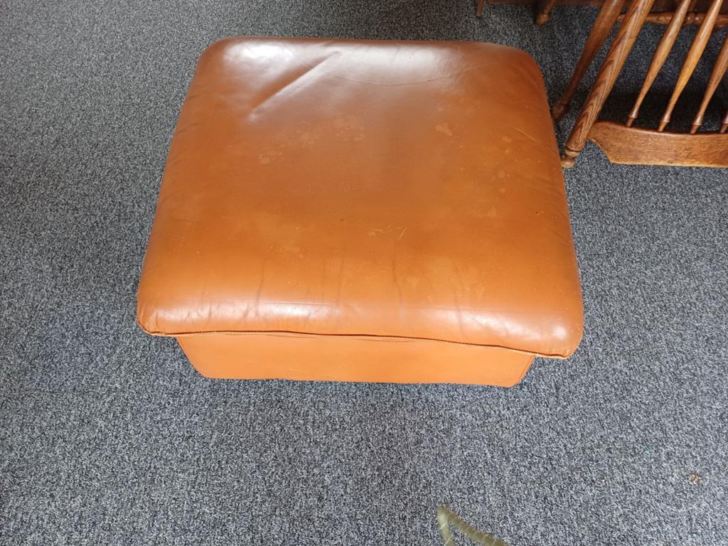 Poef leer, Ophalen, Rond, Leer, Minder dan 50 cm
