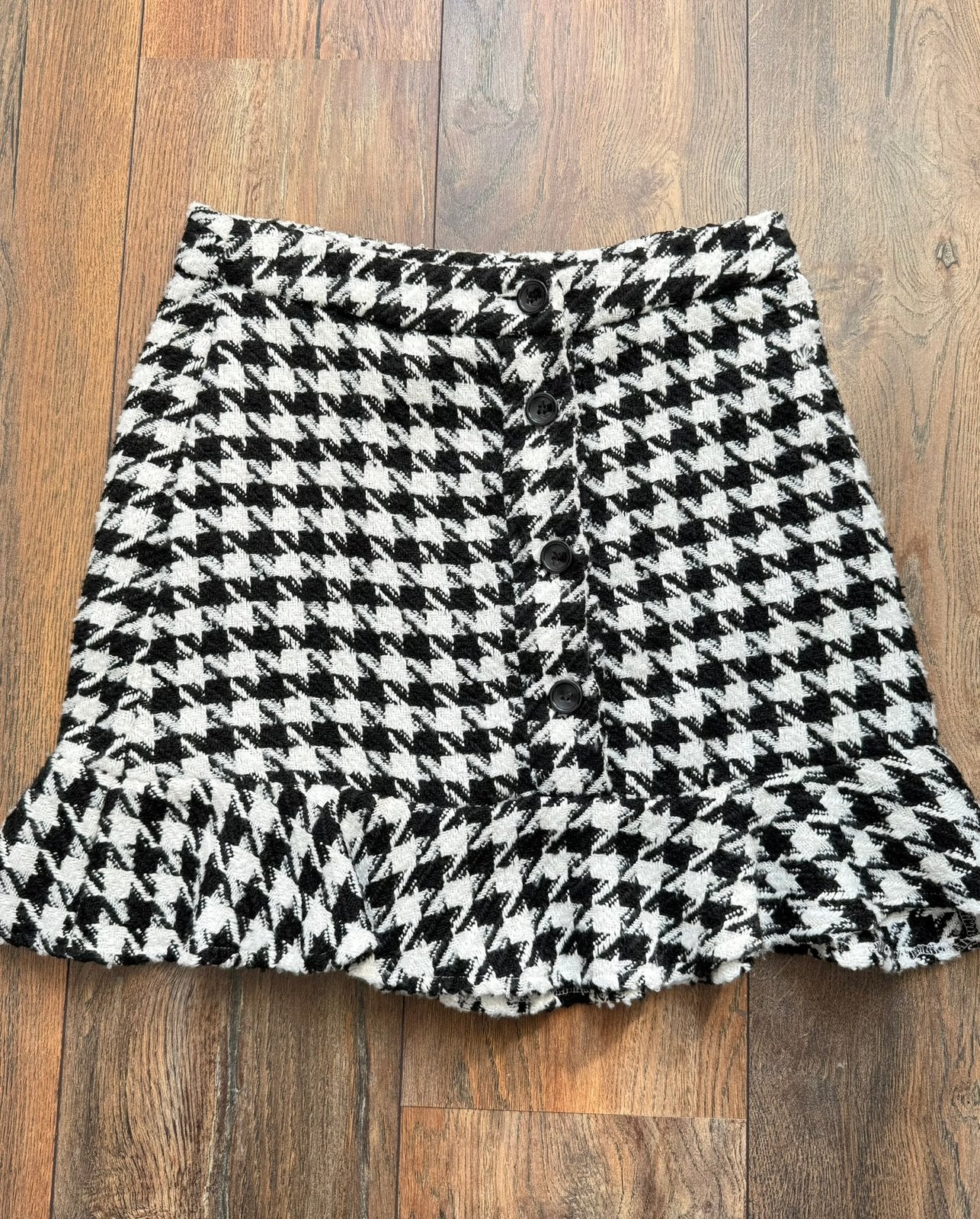 Loavies zwart wit tweed rokje in maat M., Maat 38/40 (M), Zwart, Ophalen of Verzenden, Zo goed als nieuw