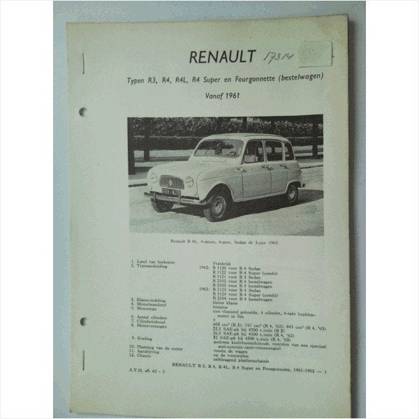 Renault R3 R4 Vraagbaak losbladig 1961-1963 #2 Nederlands, Ophalen of Verzenden, Gelezen, Renault