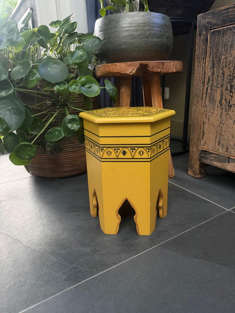 Marokkaans handbeschilderd zuiltje pilaar hout oosters, Verburgt Vintage, Ophalen of Verzenden, Schipluidenlaan 20 5035KJ Tilburg
