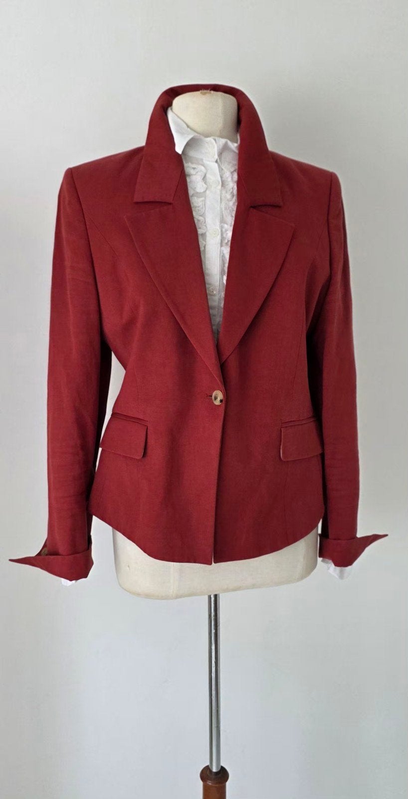 Pauw EvR steenrode blazer katoen 42/44, Pauw EvR, Verzenden, Maat 42/44 (L), Jasje