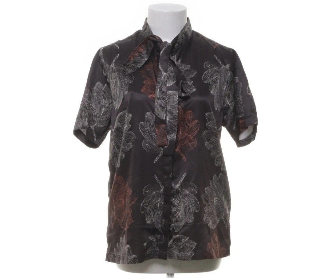 4 Funky Flavours Bruine Satijn Blouse met Print Maat M Nieuw, Maat 38/40 (M), Bruin, Verzenden, Nieuw