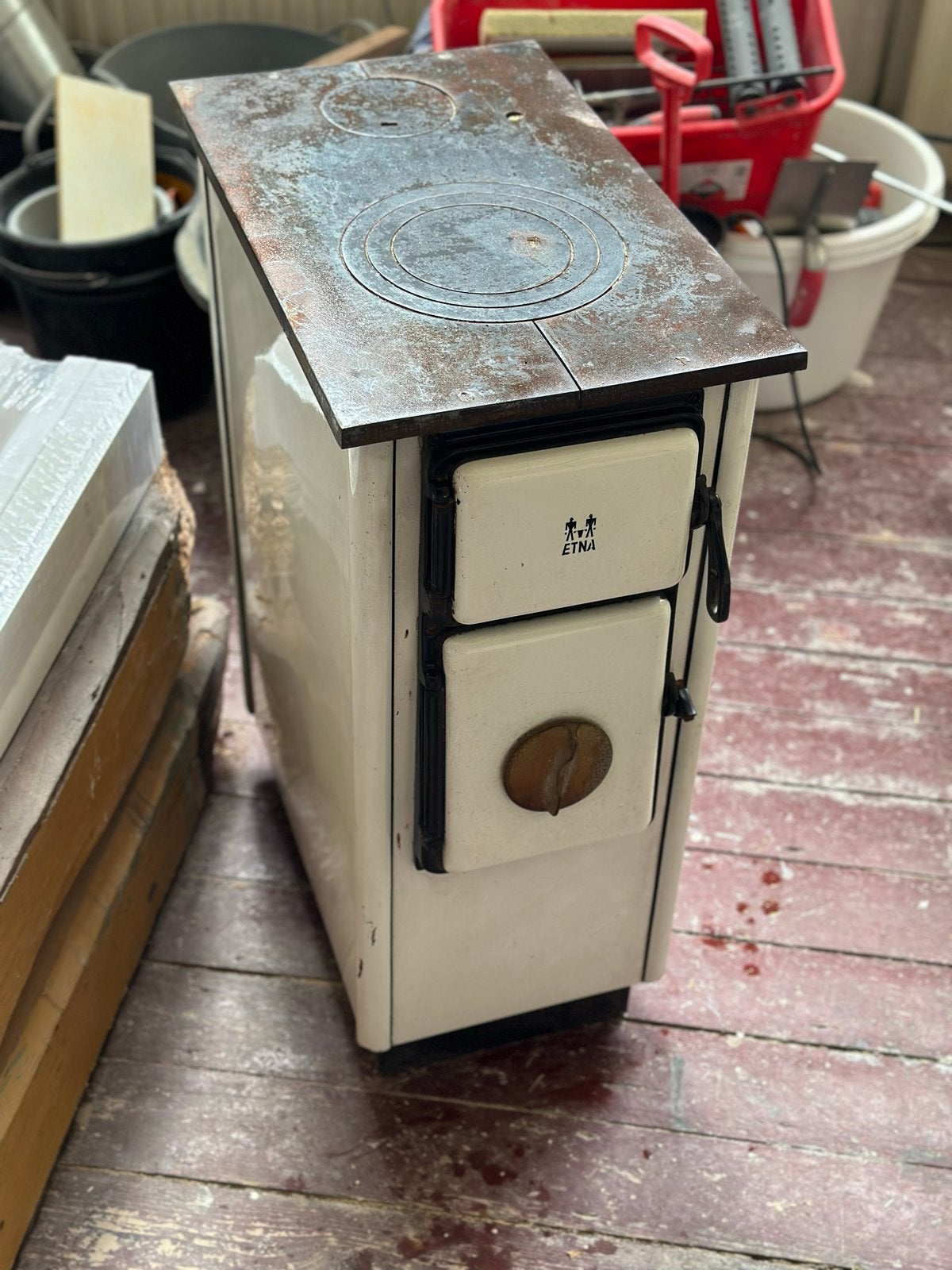 Antiek Vintage Etna Hout / kolen fornuis, Ophalen, Gebruikt, Keramisch, 3 kookzones of minder