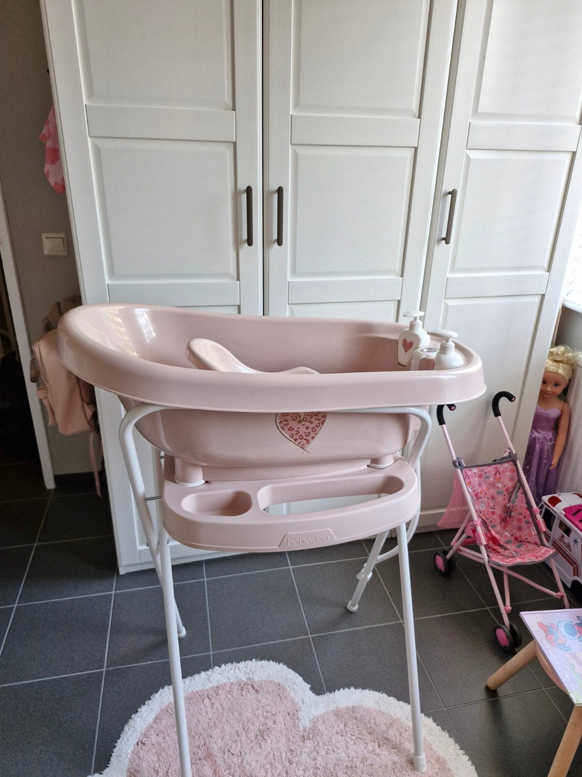 bébé jou badje met standaard, baby inzet en luier emmer, Ophalen, Zo goed als nieuw, Badje, Bébé-jou
