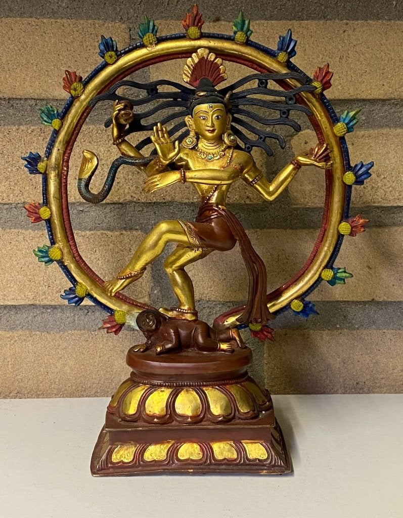 Goldface Rad van Shiva Nataraja uniek zeldzaam koper beeld, Ophalen of Verzenden, Gebruikt, Beeld(je), Hindoeïsme
