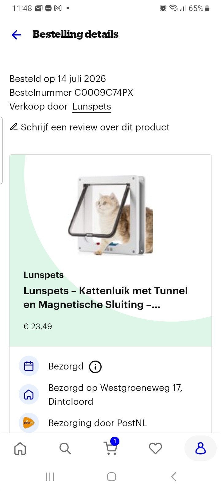 kattenluik, Dieren en Toebehoren, Ophalen, Zo goed als nieuw