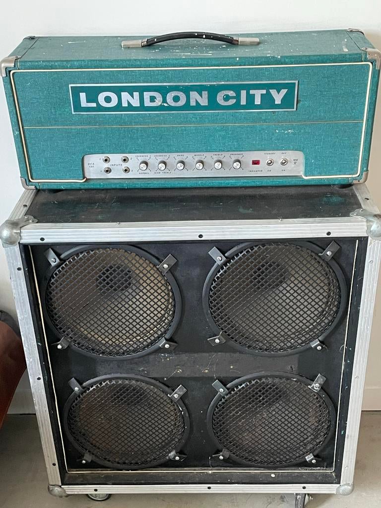 London City DEA 130 Gitaarversterker Top en Cabinet, Ophalen, Gebruikt, Gitaar, 100 watt of meer