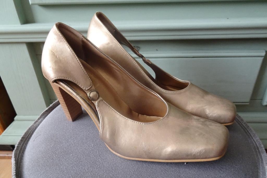 goudkleurige pumps maat 41, Ophalen, Pumps, Overige kleuren, Zo goed als nieuw