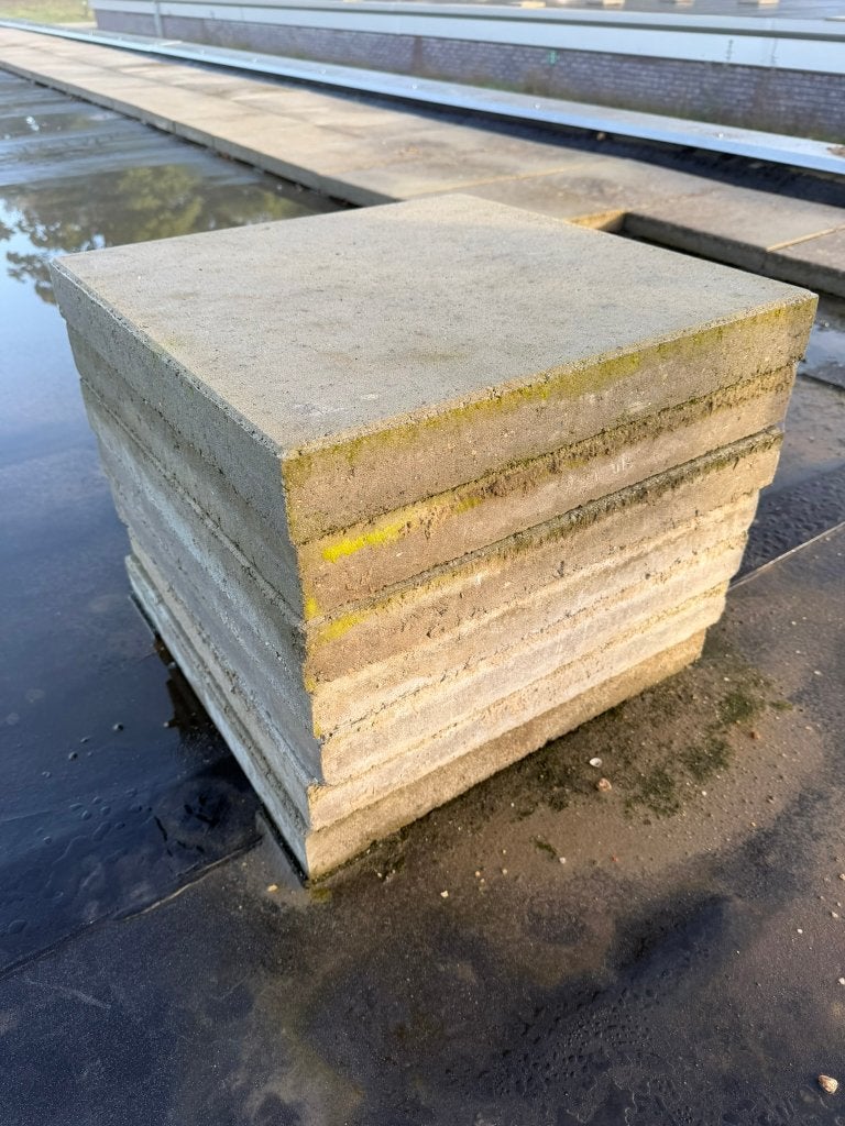 500 m² grijze betontegels / terrastegels 50x50 cm | 6 cm dik, Ophalen, Gebruikt, 10 m² of meer, Beton