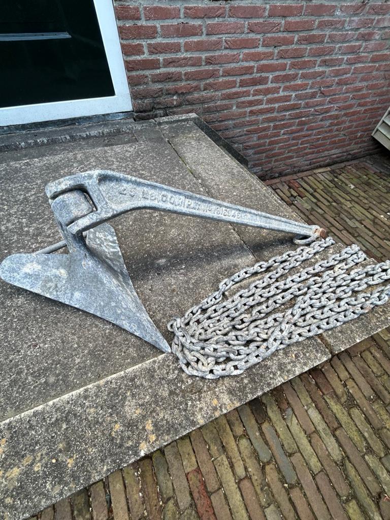 25 lb anker lewmar CQR met 10m ketting, Watersport en Boten, Bootonderdelen, Ophalen, Zo goed als nieuw, Ankeren en Afmeren, Zeilboot of Motorboot