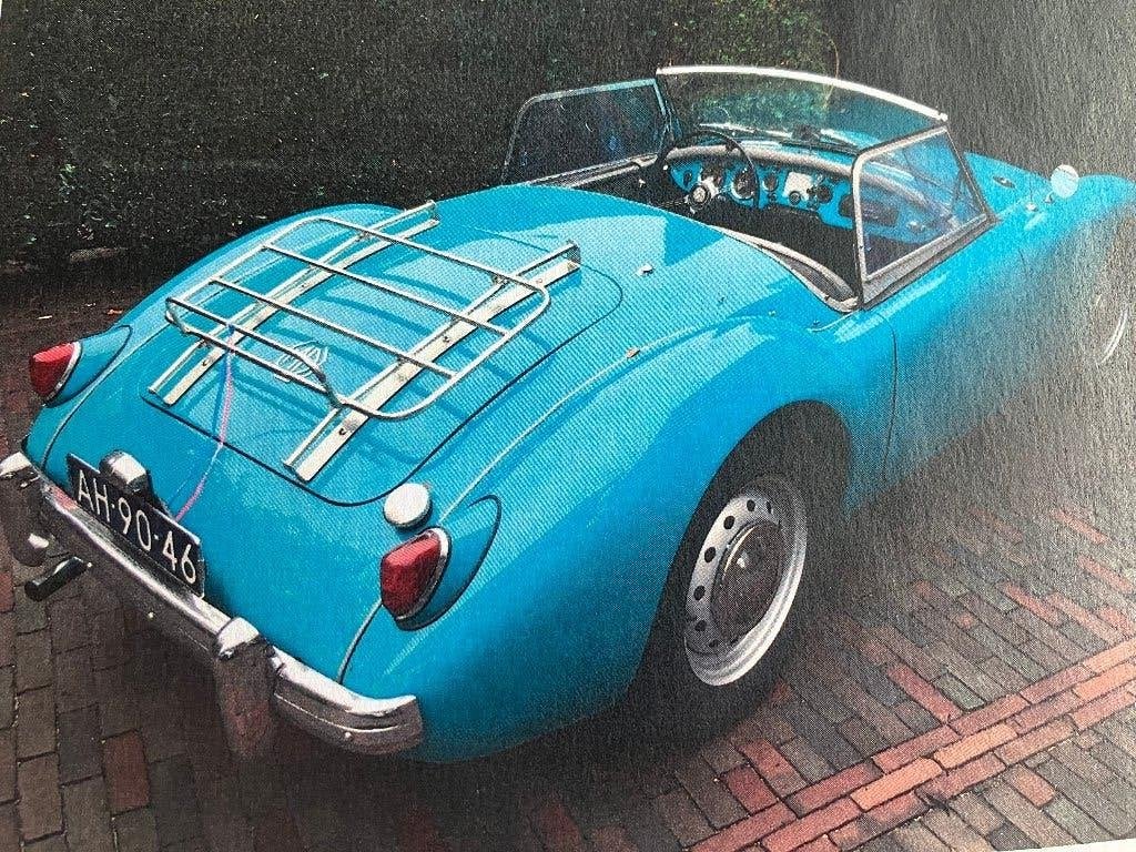 MG  A 1500 cabrio van bj1958  blauwe kleur (origineel), Auto's, MG, 4 cilinders, Cabriolet, Blauw, Handgeschakeld