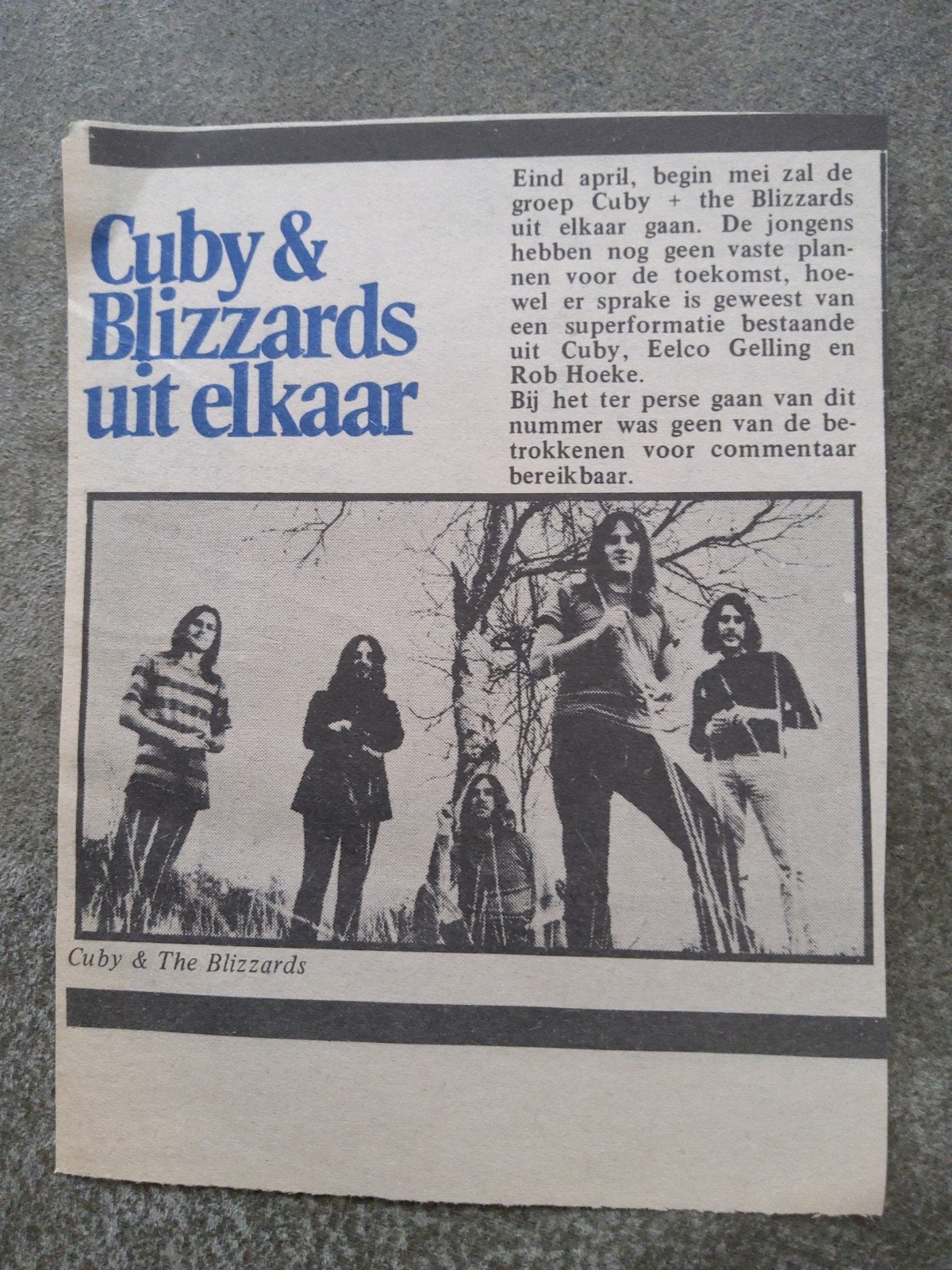 Cuby and the Blizzards:  uit elkaar 1972, Ophalen of Verzenden, Gebruikt, Boek, Tijdschrift of Artikel
