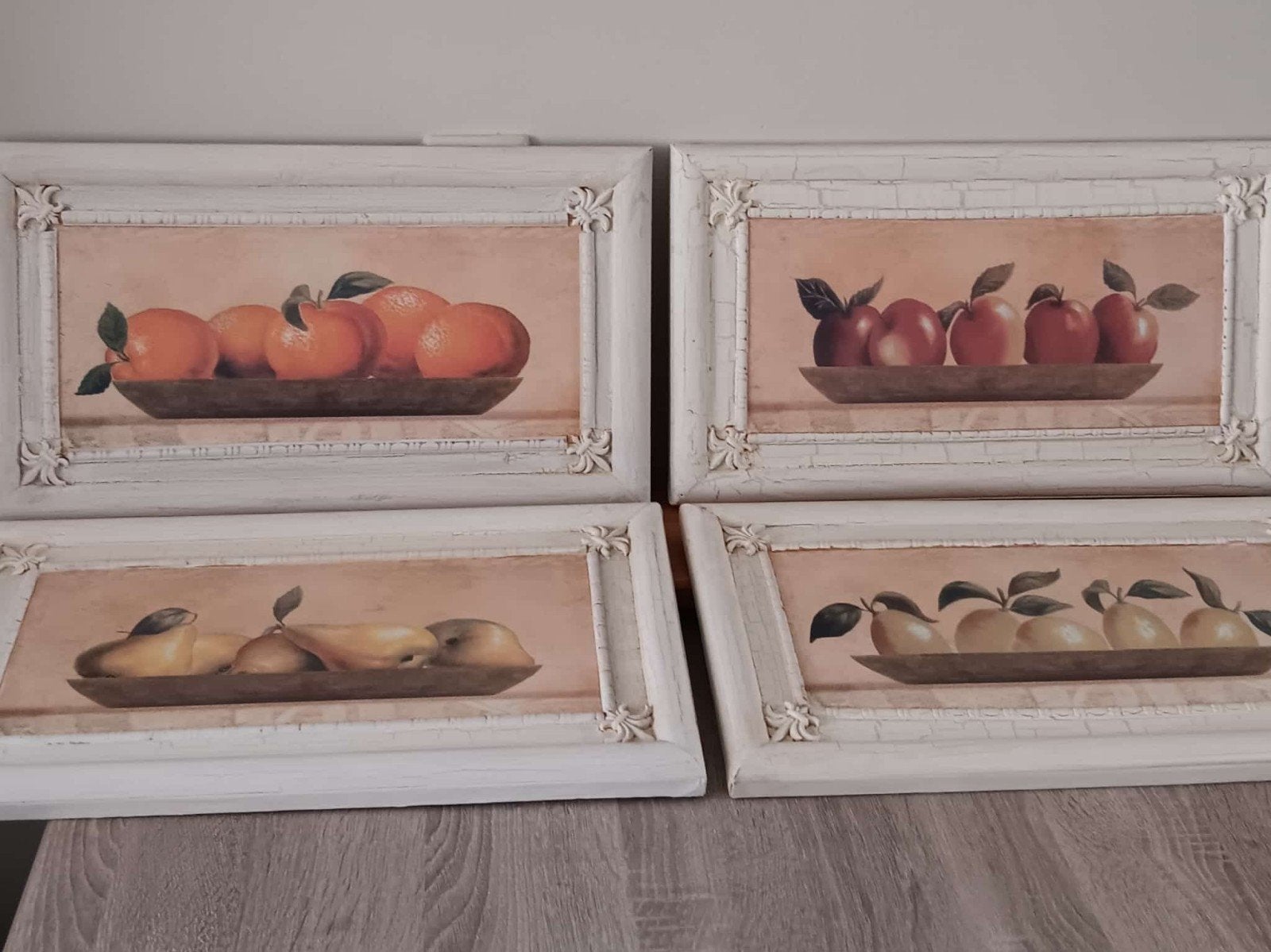 Set van 4 ingelijste stillevens met fruit, Antiek en Kunst, Ophalen of Verzenden