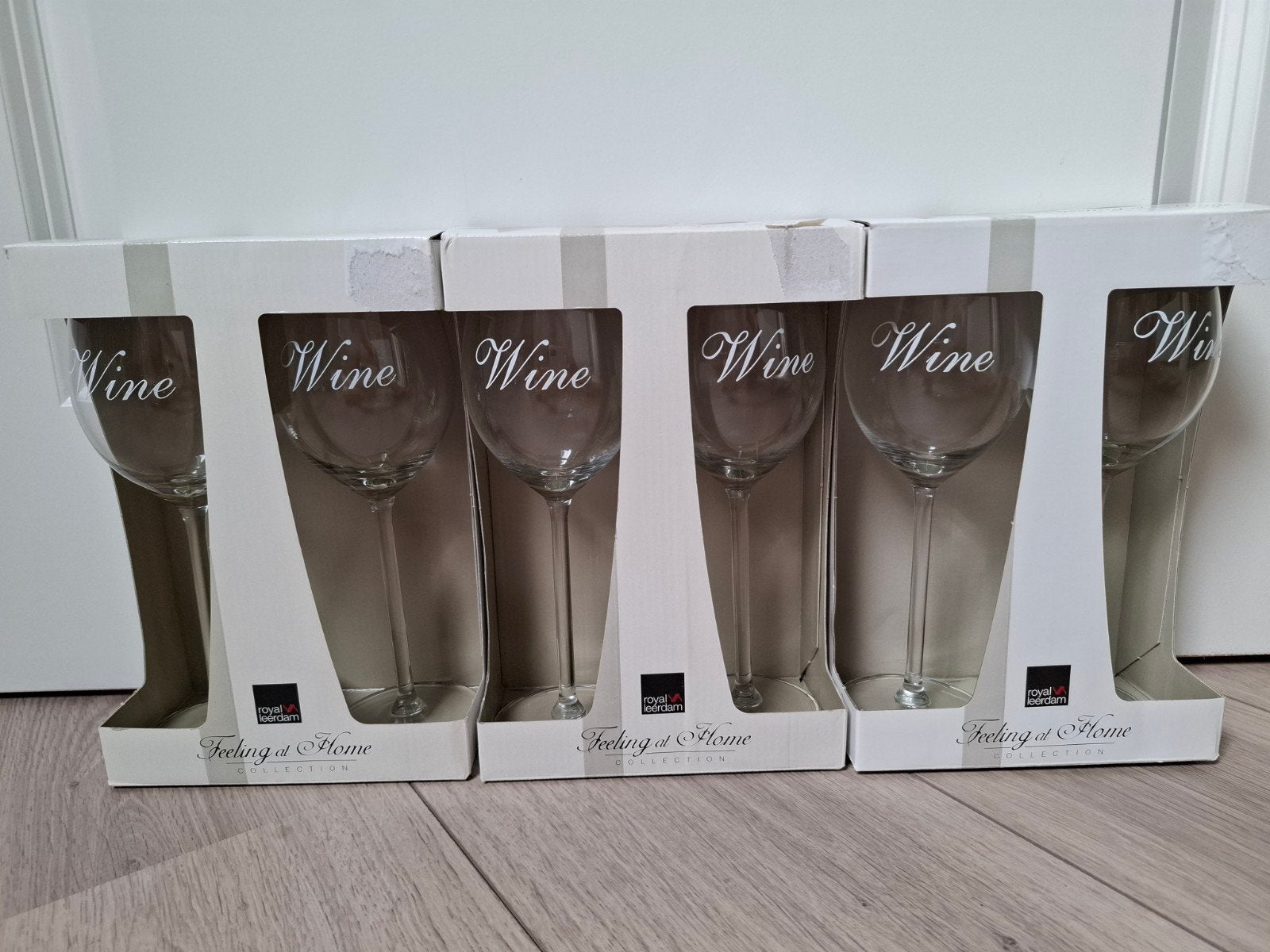 Royal Leerdam witte wijnglazen, serie feeling at home, Ophalen, Glas of Glazen, Nieuw, Glas