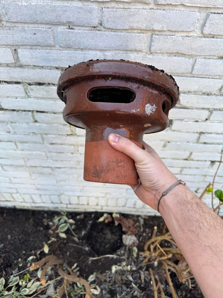 Antieke terracotta schoorsteen afdekking, Ophalen of Verzenden