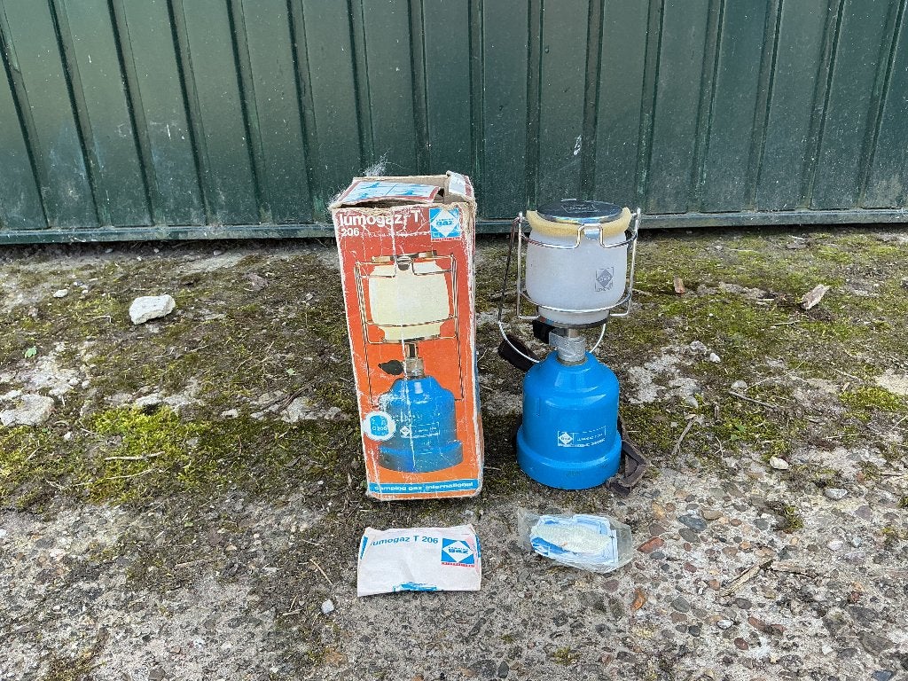 Campingaz kampeer gaslamp: Lumogaz T206, Ophalen of Verzenden, Gebruikt