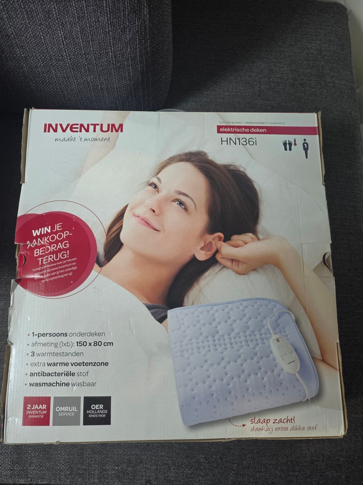 Inventum HN136i Elektrische Onderdeken - 1-persoons, Ophalen of Verzenden, Nieuw