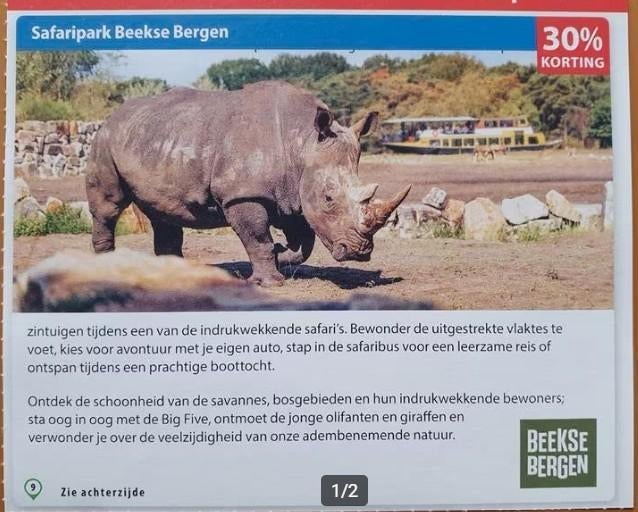 Safaripark Beekse Bergen kortingsbon, Drie personen of meer, Kortingskaart