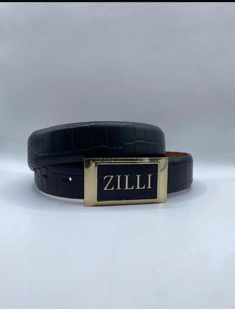 Exclusieve Zilli Riem - Zwart Krokodillenleer met Gouden Ges, Kleding | Heren, Riemen en Ceinturen, Ophalen of Verzenden, Zo goed als nieuw