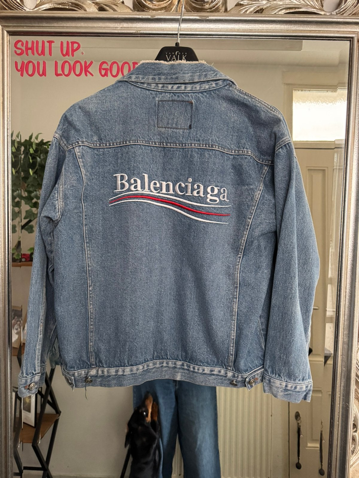 Balenciaga spijkerjack, Ophalen of Verzenden, Zo goed als nieuw, Maat 38/40 (M), Blauw