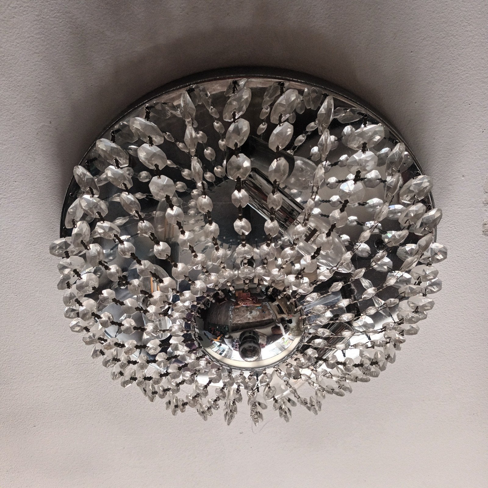 Plafonnière, plafonlamp, Ophalen of Verzenden, Zo goed als nieuw, Glas