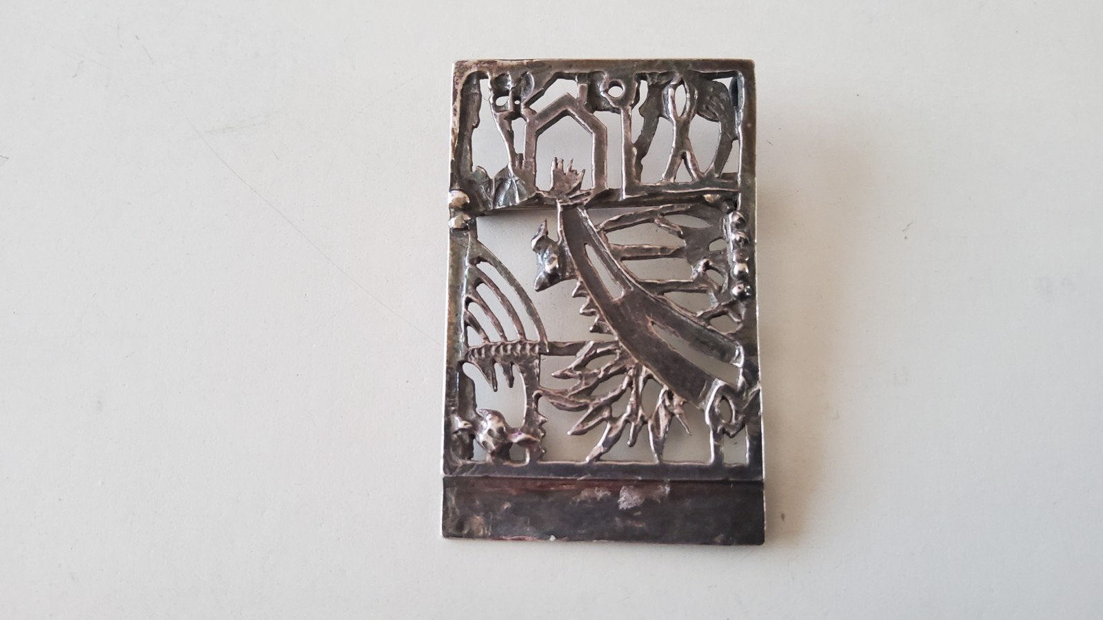 Oud retro zilver Broche/ Hanger ontworpen Jeroen Krabbe 1999, Ophalen of Verzenden, Zilver