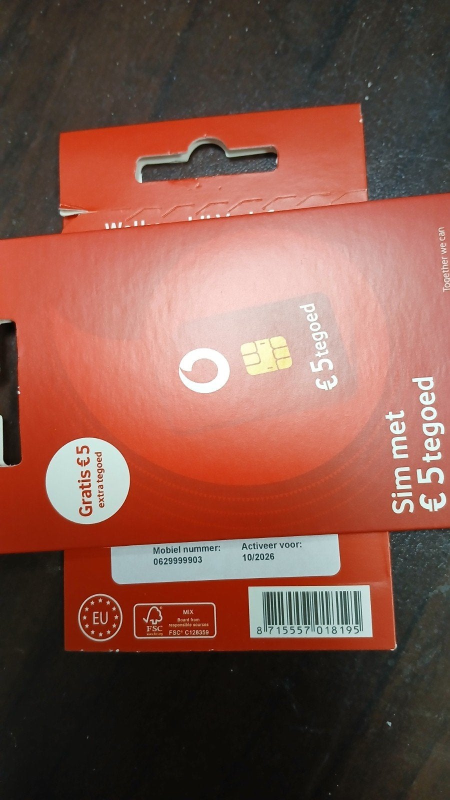 0629999903 MOOI NUMMER VODAFONE PREPAID SIMKAART NUMMER, Ophalen of Verzenden, Nieuw, Vodafone, Simkaart