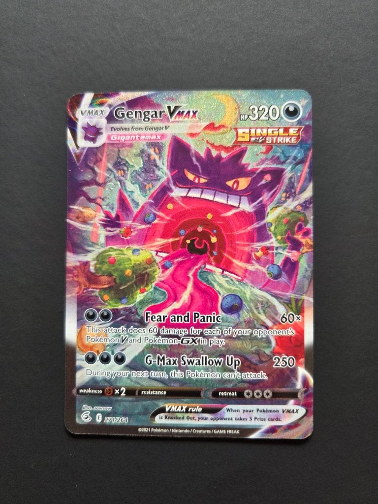Gengar Vmax 271 Fusion strike Pokemonkaart, Ophalen of Verzenden, Nieuw, Losse kaart, Foil