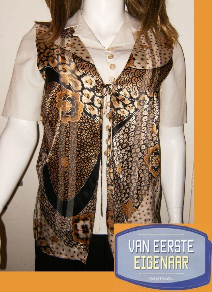 zomertip: Blouse met tijgerprint vest: 2 in 1 look, Kleding | Dames, Blouses en Tunieken, Zo goed als nieuw, Maat 38/40 (M), Wit
