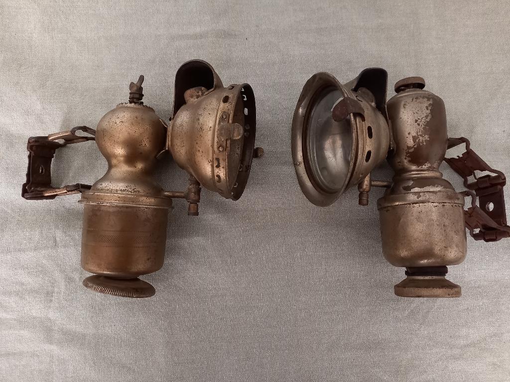2 Oude Carbid Fietslampen / Lampen Sohmann, Ophalen of Verzenden