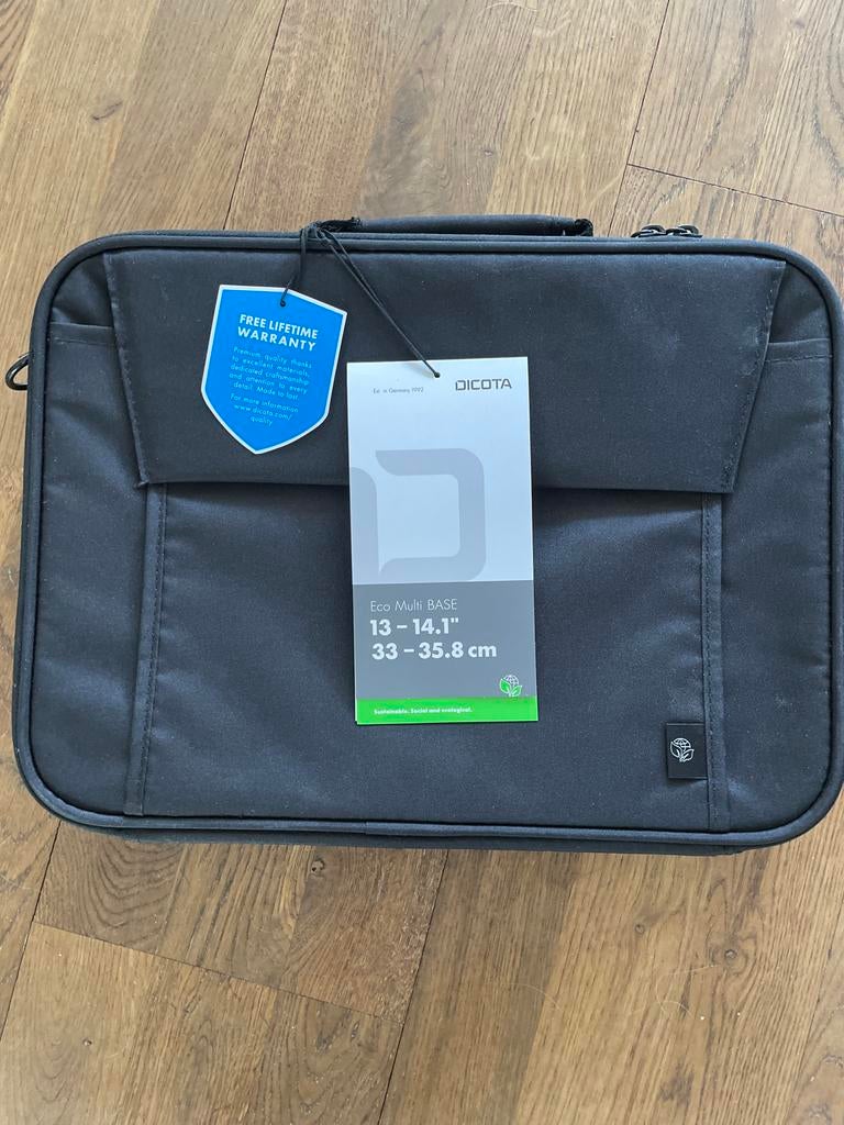 DICOTA Eco Multi BASE Laptoptas 13-14.1 inch Zwart, Computers en Software, Laptoptassen, Nieuw, Schoudertas, 14 inch, Overige merken