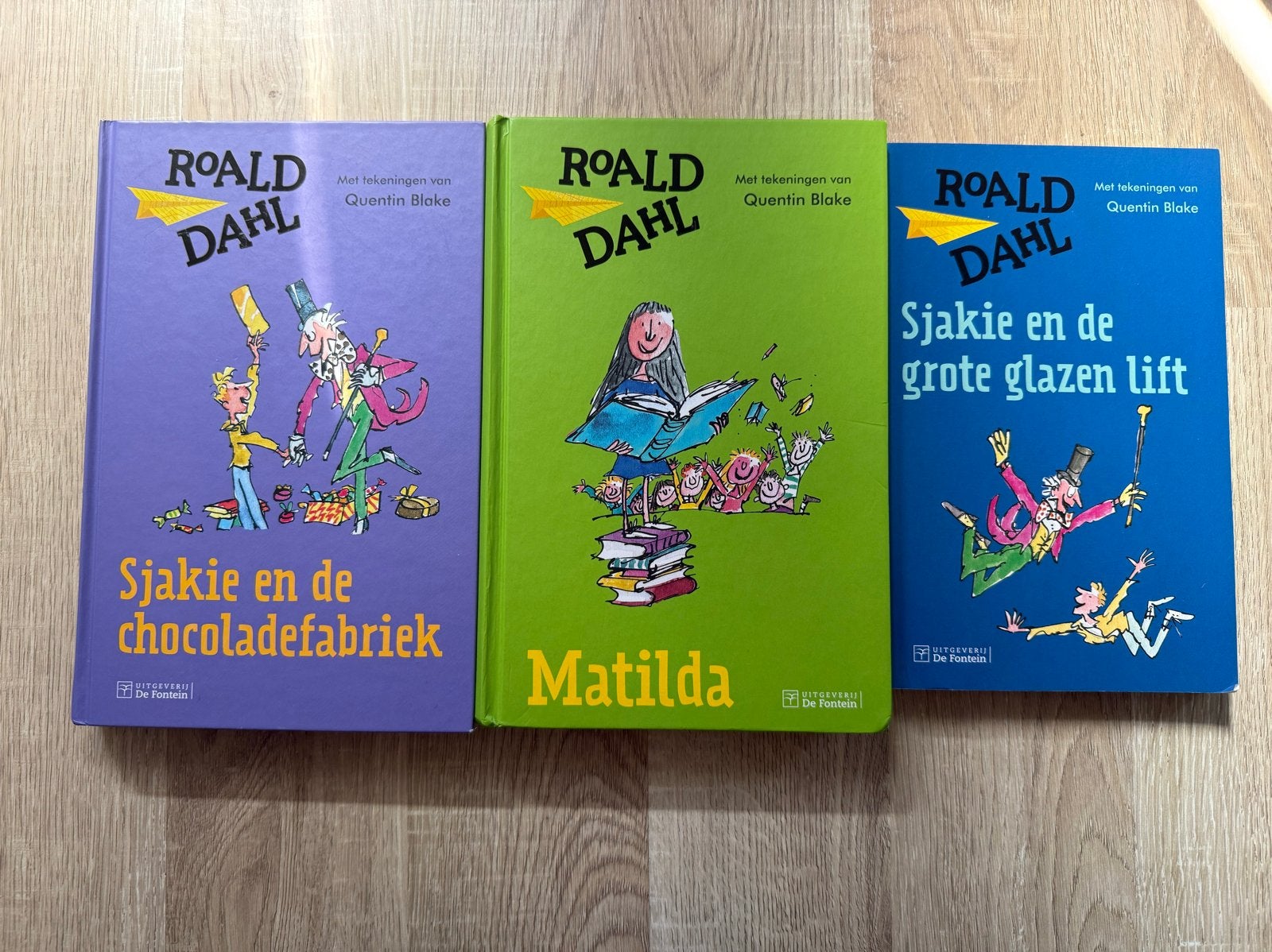 Roald Dahl Boeken: Sjakie, Matilda, Grote Glazen Lift (3 stu, Boeken, Ophalen of Verzenden, Zo goed als nieuw, Fictie