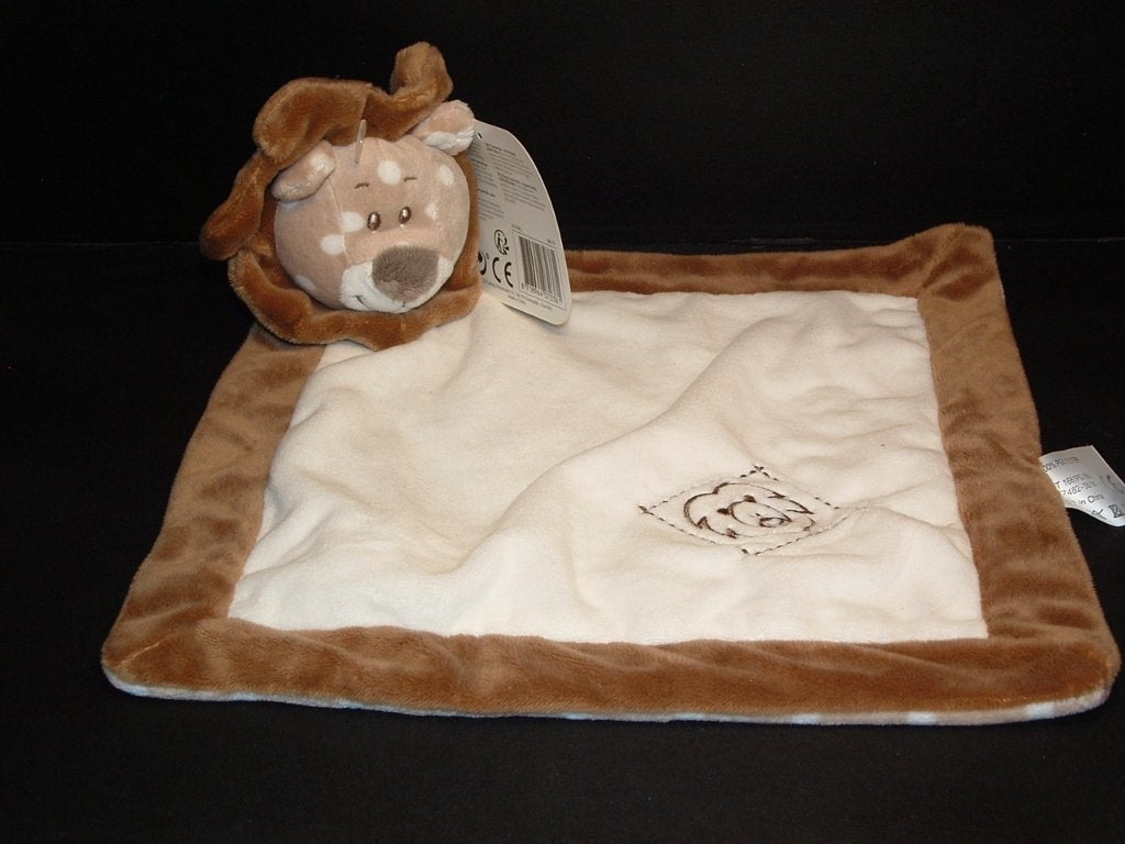 ZDT LEEUW KNUFFELDOEK ANIMAL BLANKET VELOURS ROOMWIT, Ophalen of Verzenden, Nieuw, Overige typen